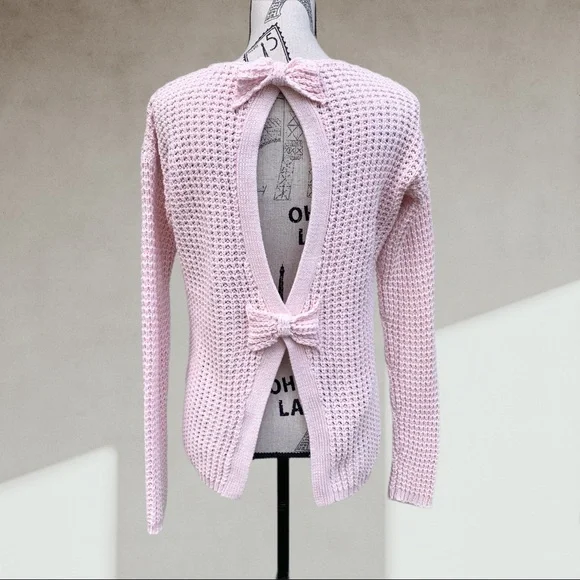 🍋 Pink double bow sweater XS-SMALL - Picture 2 of 7